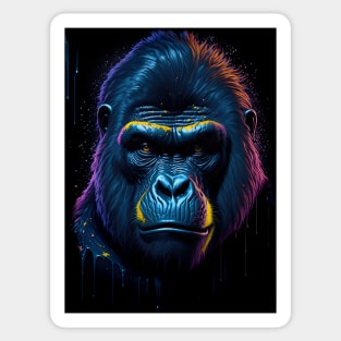 Splash Art of a Silverback Gorilla Sticker